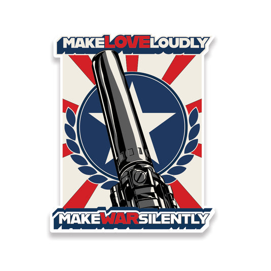 Make War Silently Sticker